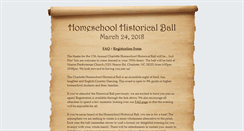 Desktop Screenshot of homeschoolhistoricalball.com
