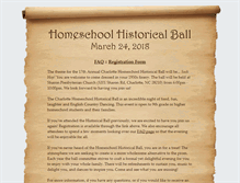 Tablet Screenshot of homeschoolhistoricalball.com